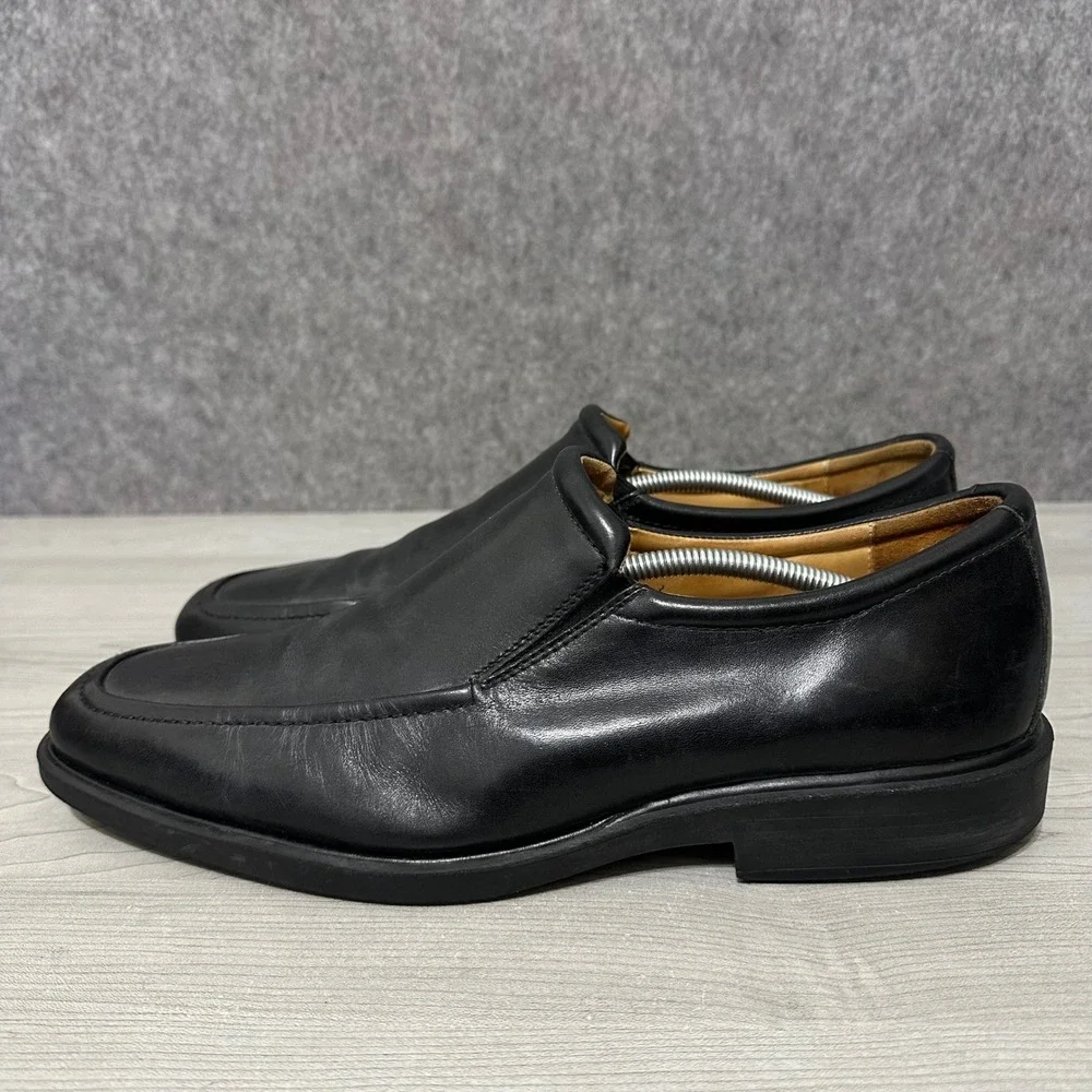 Johnston & Murphy Sheepskin Slip On Dress‎ Shoes Mens Size 13 Black Leather